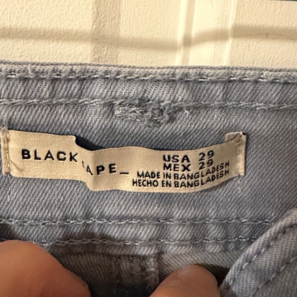NWT Black Tape Women’s Lia Super High Rise Wide Leg Crops Pastel Blue Wash 29 - Picture 6 of 13